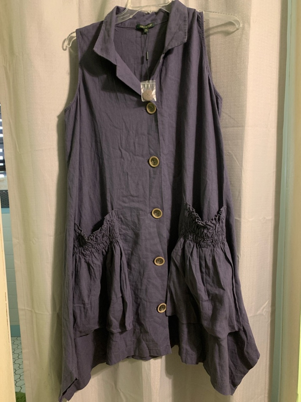 For Cynthia Sleeveless Button-Front Dress in Deep Purple